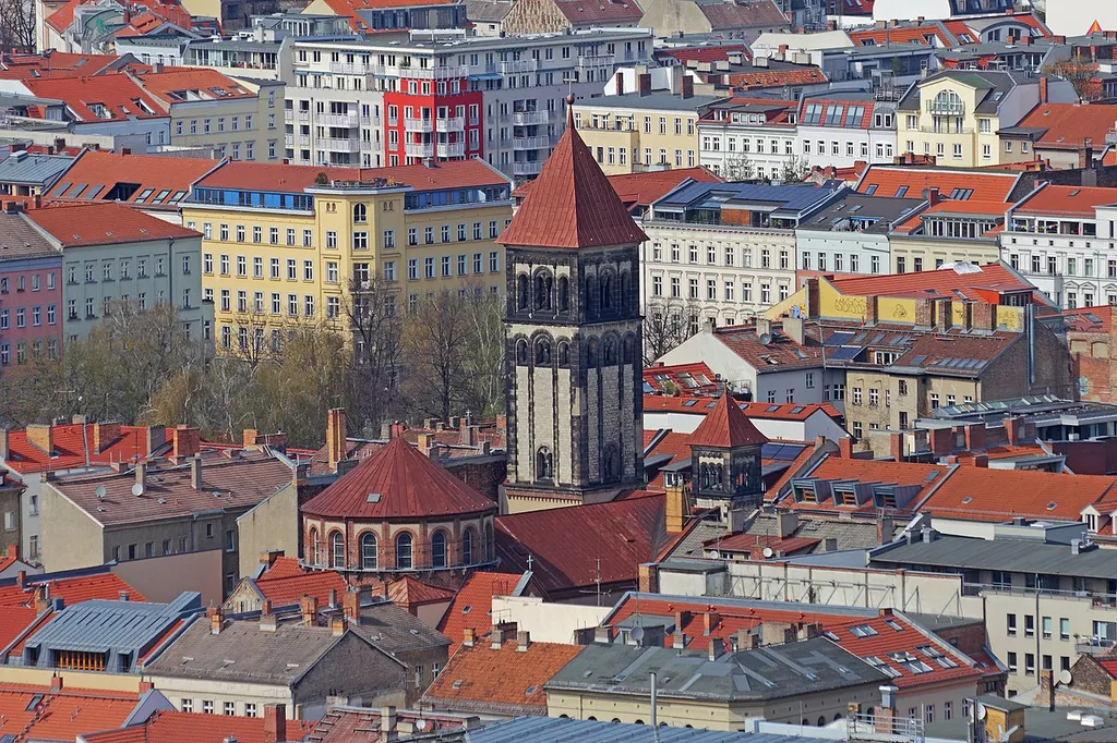 View of Berlin from the viewing point of Park Inn, Alexanderplatz.