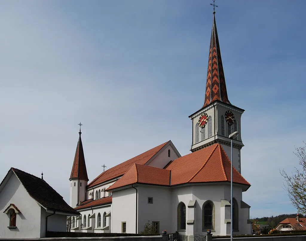 Catholic Church of Gurmels, canton of Fribourg, Switzerland
