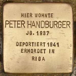 Stolperstein dedicated to Peter Handburger