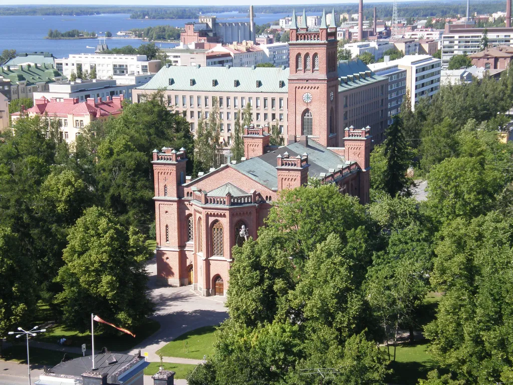 Vaasa Church pictured from the water tower.