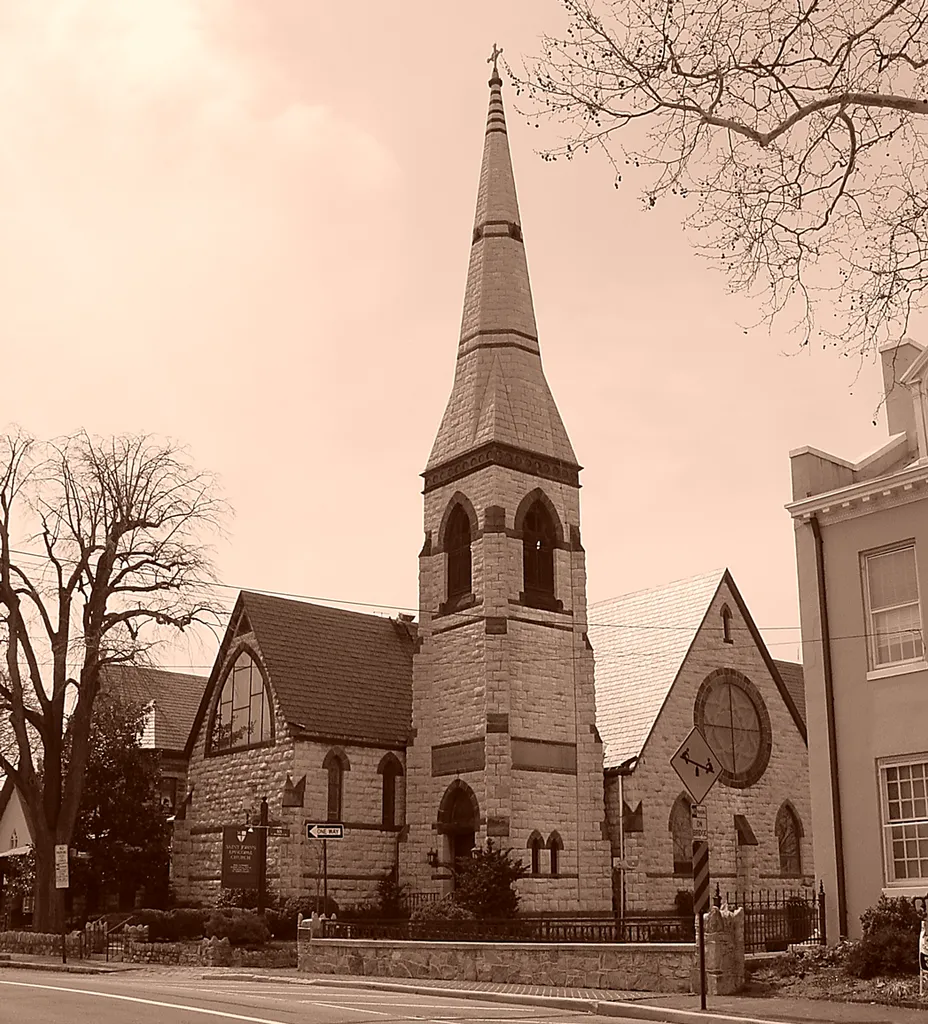 Sepia photo, Saint John's Church, Hagerstown.