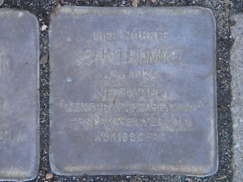 Stolperstein dedicated to Jonni Rummel