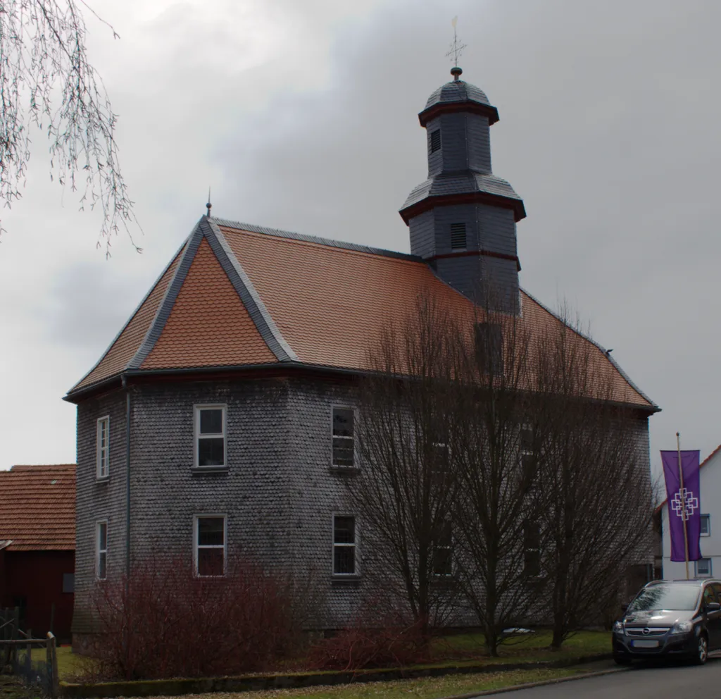 Protestant church in Ulrichstein, Feldkruecken Schulstrasse , Hesse, Germany