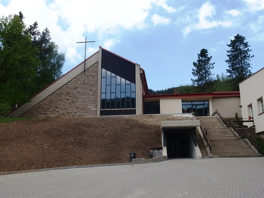 Vsetín, Czech Republic, part Horní Jasenka. Evangelical church.