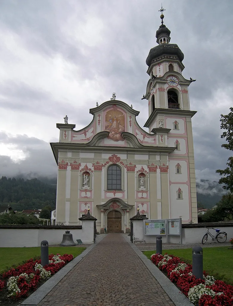 Parish church Saints Peter and Paul in Götzens, Tyrol, was built from 1772 and 1775, baroque style