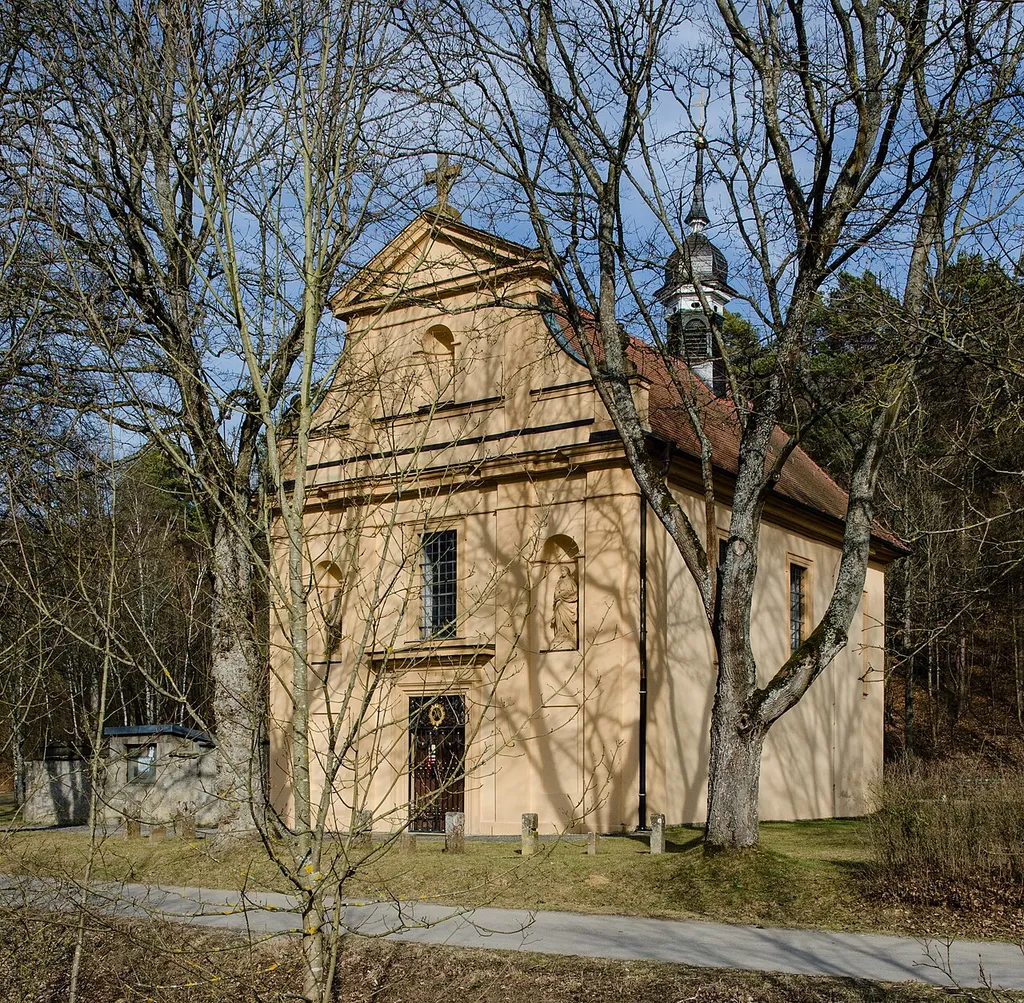 Kapelle zum Heiligen Kreuz (Talkirche), a pilgrimage chapel near Münnerstadt, Lower Franconia, Bavaria