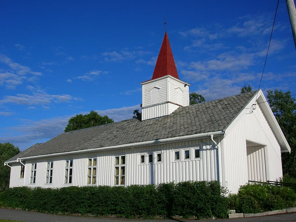 Sjona church in the municipality of Rana, county of Nordland, Norway. Photo July 14, 2007 with a Nikon Coolpix 5600 5,1 Megapixel camera.