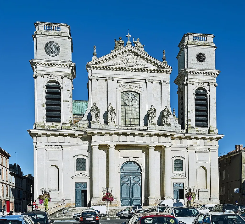 Montauban Cathedral, Tarn et Garonne, France. Facade.