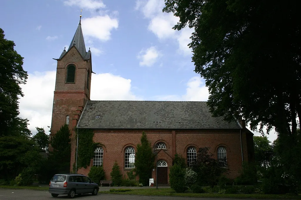 Historic church in Jheringsfehn, district of Leer, East Frisia, Germany