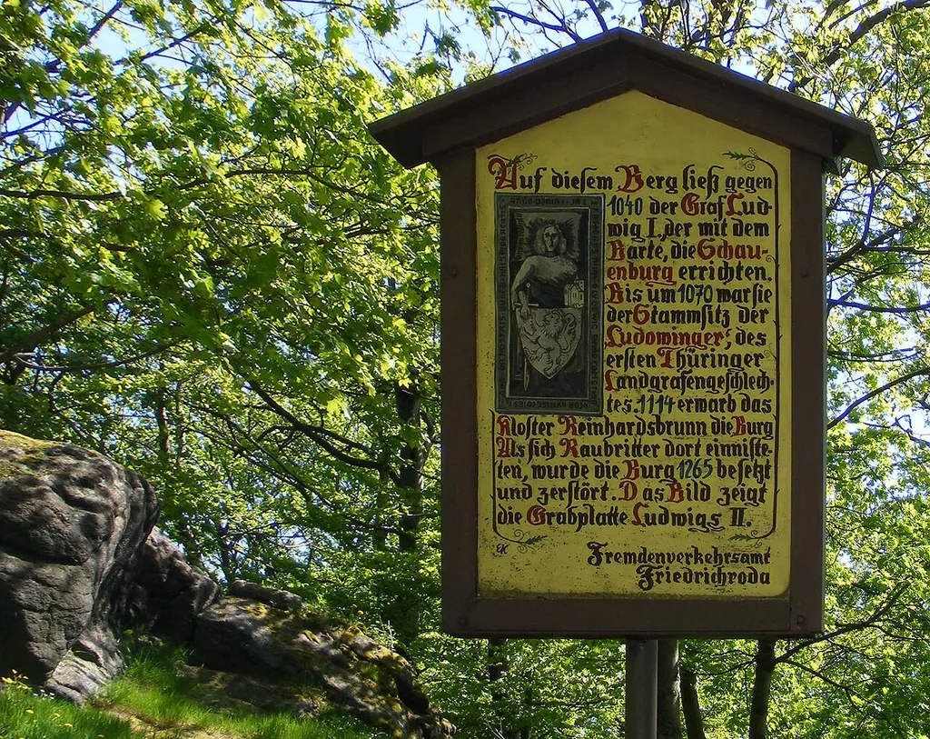 Informationstafel auf der Schauenburg bei Friedrichroda in Thüringen