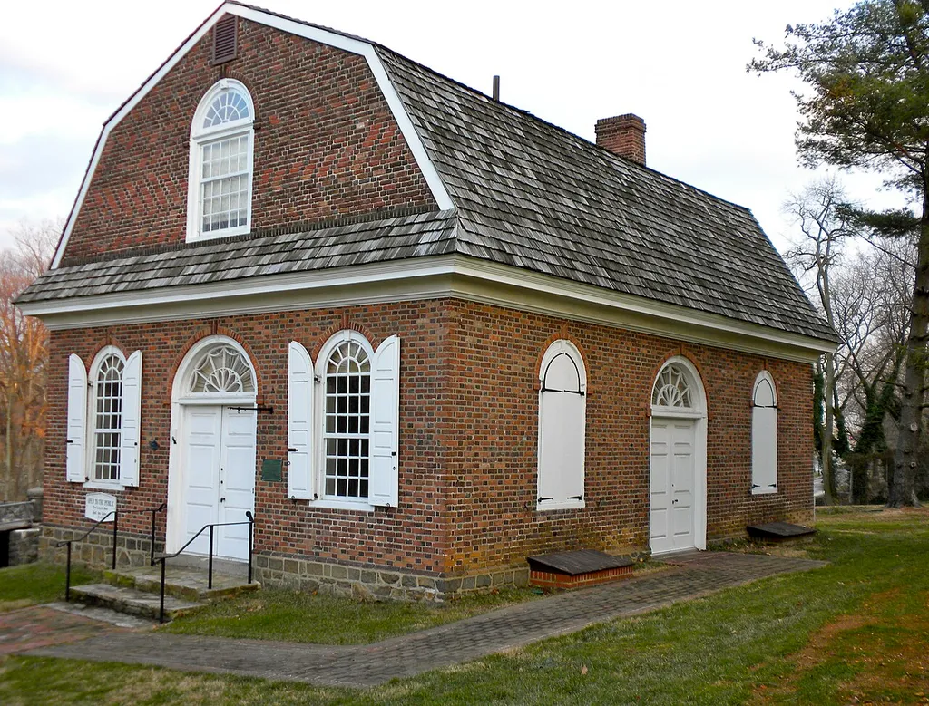 1st Presbyterian Church in Wilmington, Delaware. Built in the 18th-century before American Revolution. Has been moved from downtown location to next to Brandywine Park. West St. on Brandywine Park Dr. On the NRHP.