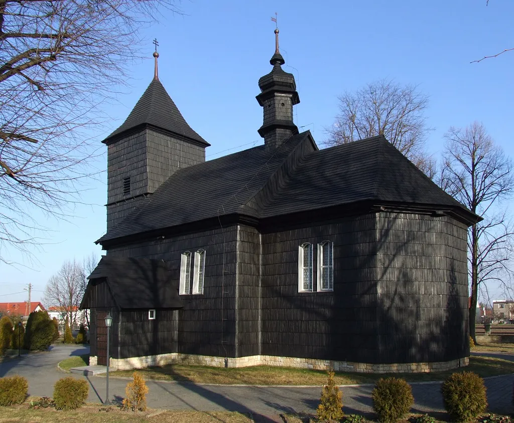 Wooden church in Ochodze (Ochotz), Opole Voivodeship in Poland, Upper Silesia