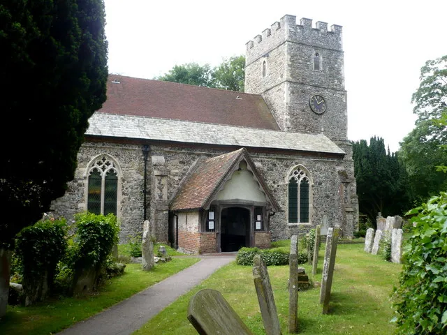 The church of St. Nicholas, Sturry Approaching the 16th century timber-framed porch of the north door.