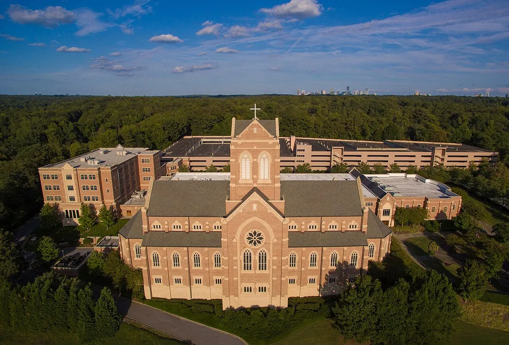 Church of the Apostles as viewed from across I75 to the front of the church