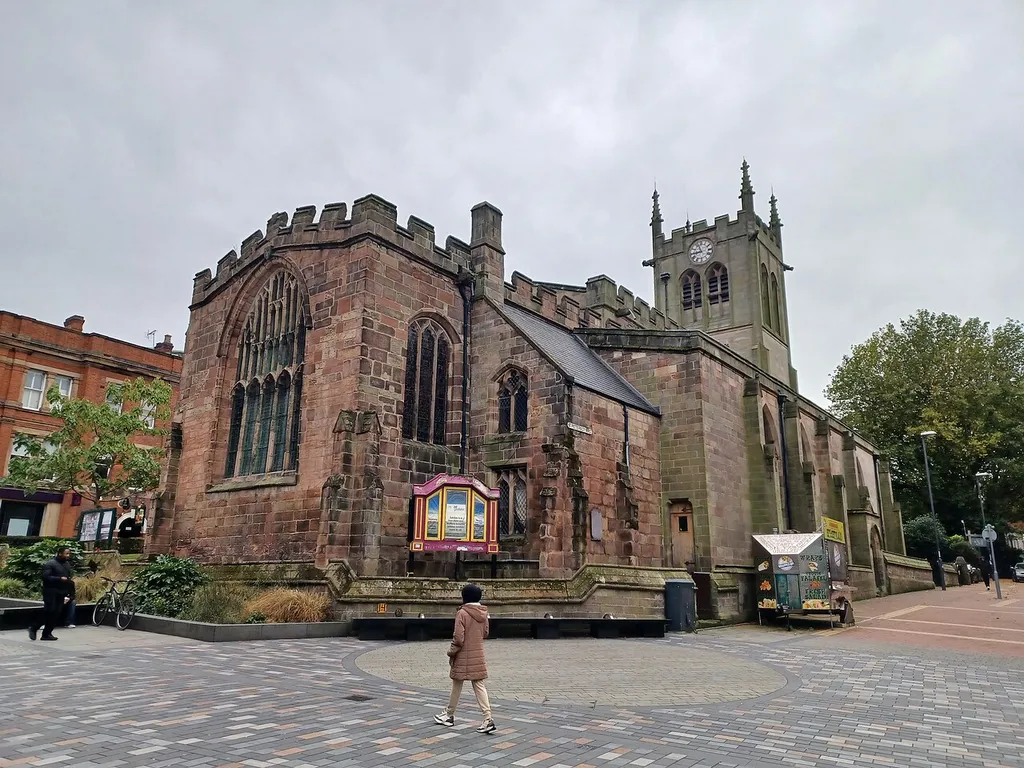 St. Peter's Church, Derby, Derbyshire, England. 12th, 14th and early 16th century with 19th-century restoration. Grade II* listed.