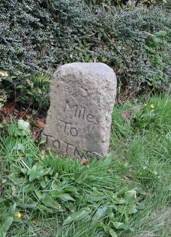 Old Milestone by the A385, Home Park Farm, Rattery Parish