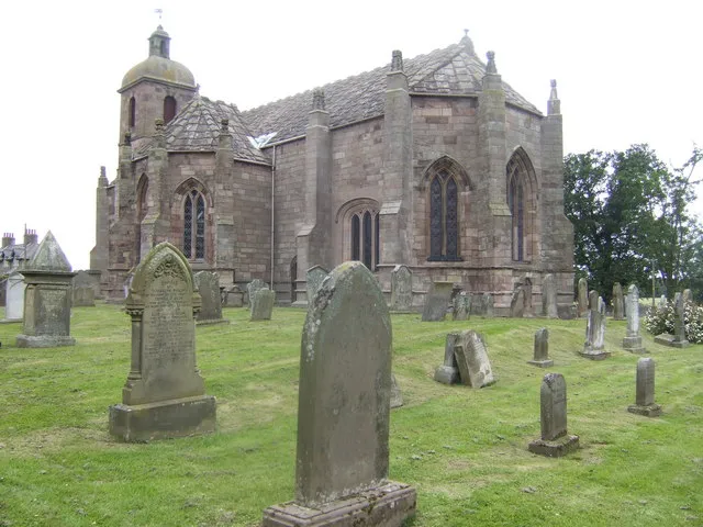 St. Mary's kirk, Ladykirk Ladykirk Parish Church is the oldest church which remains intact in the (old) county of Berwickshire. The church was erected in 1496 or 1497. It is said that Ladykirk Parish Church was erected on the orders of James IV after an accident he had in the area. James IVs horse stumbled as it was crossing the River Tweed at the ford beside Norham Castle and through him into the river. James IV was rescued from the River, James IV believed his rescue was thanks to the divine intervention of the Virgin Mary. After his rescue James IV vowed to build a church in gratitude to her. His orders were that a church was to be built that a flood will not drown and a fire will not burn. Ladykirk Parish Church was built some 40 metres above the Tweed so as to protect it from the River bursting its banks and flooding the area. The church was made completely of stone including the roof and the pews inside so as it could not burn. The Church was dedicated to Our Lady of the Steill. This name was only used until around 1550 when the Church became known as Our Lady Kirk. The church was erected in 1496 or 1497.