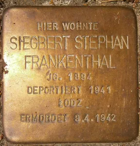 Stolperstein dedicated to Siegbert Stephan Frankenthal