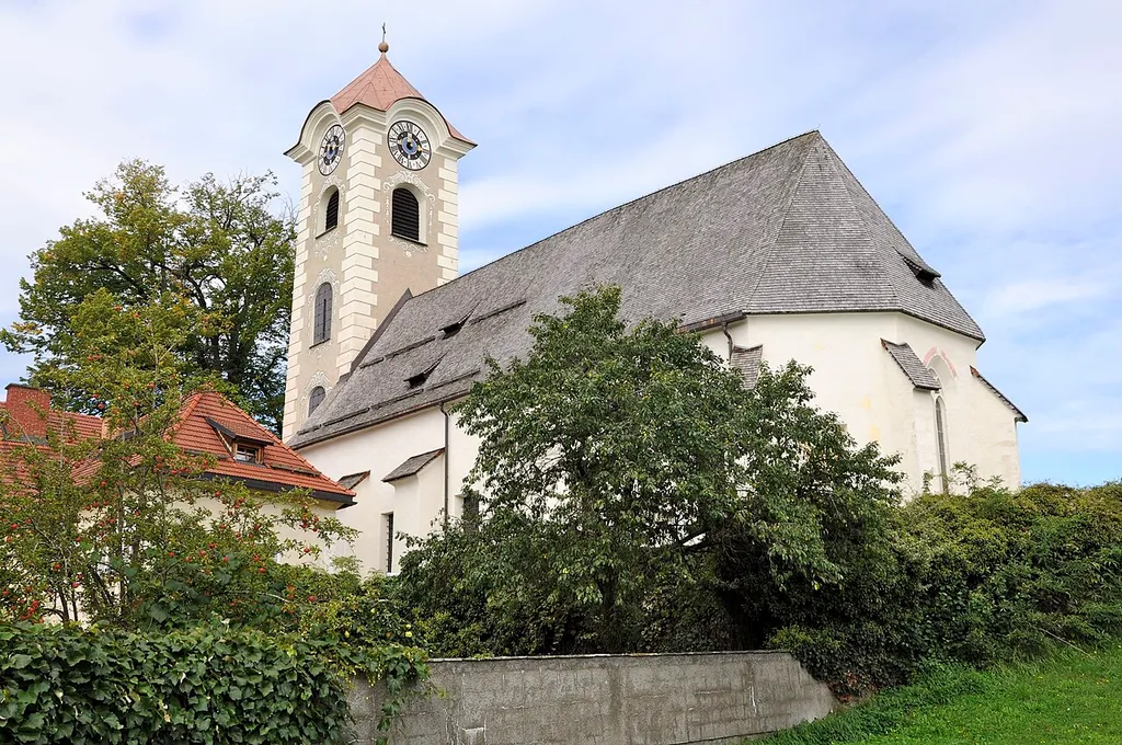 Parish church Saint George at Obermuehlbach, municipality Frauenstein (Kärnten), district Sankt Veit an der Glan, Carinthia / Austria / EU