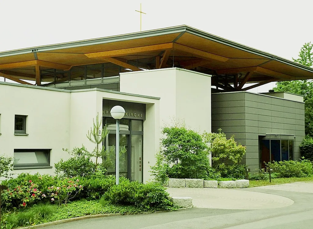 Eingangsbereich der baptistischen Christuskirche Heiligenstadt in Oberfranken, Bayern, Deutschland