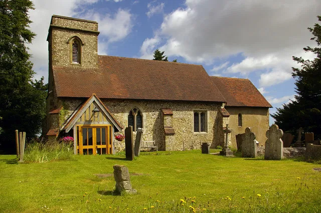 St Mary the Virgin parish church, Tatsfield, Surrey, seen from the south