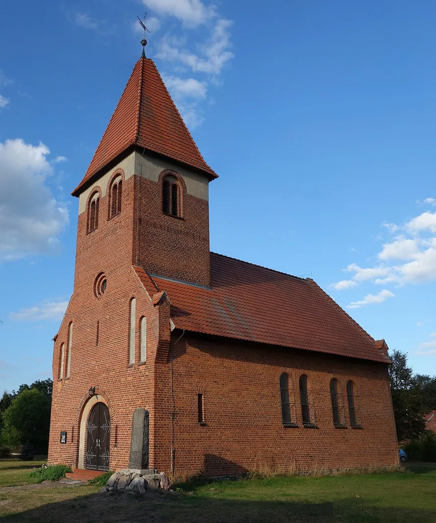South-western view of church in Bork, Kyritz municipality, Ostprignitz-Ruppin district, Brandenburg state, Germany