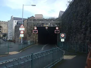 South portal of former railway tunnel beneath Castle Square