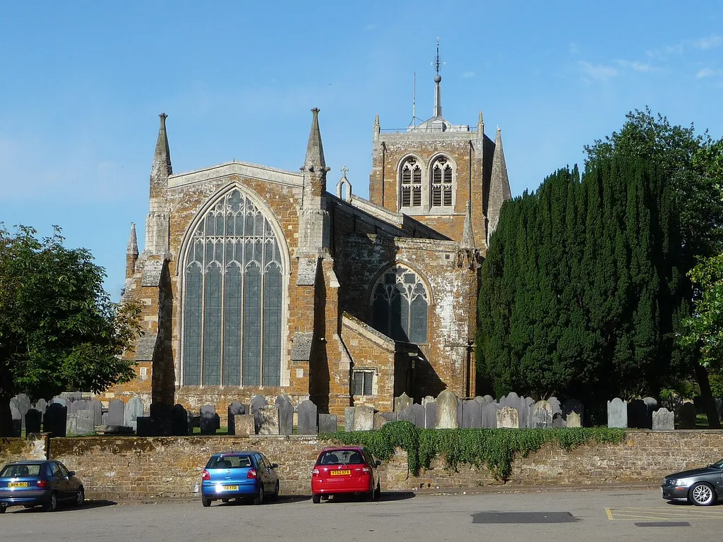 Church of England parish church of the Holy Trinity, Rothwell, Northamptonshire: view from the east, showing the chancel east window