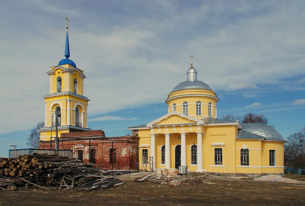 Казанская церковь с фрагментами живописи: Беле-Кушальское, Калининский район, Тверская область