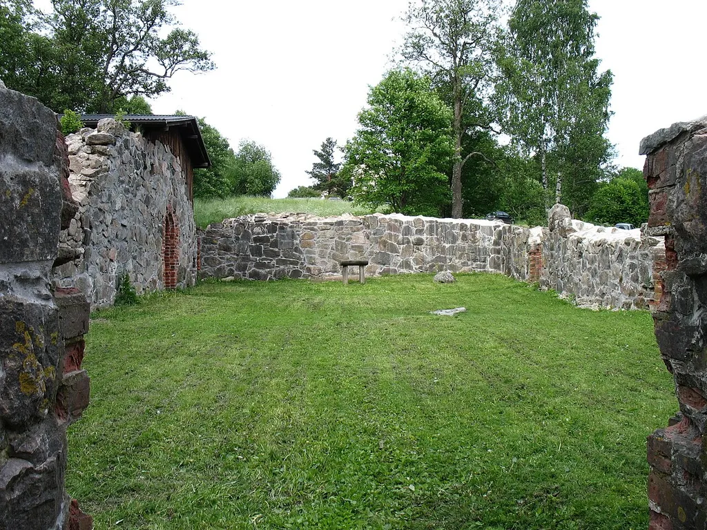 Ruins of a church named after Saint Birgitta in Vihti, Finland. View from western side into the church.