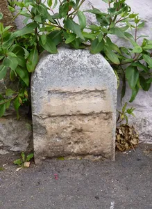 Milestone, Ringmore; on bend by entrance to St Nicholas Church