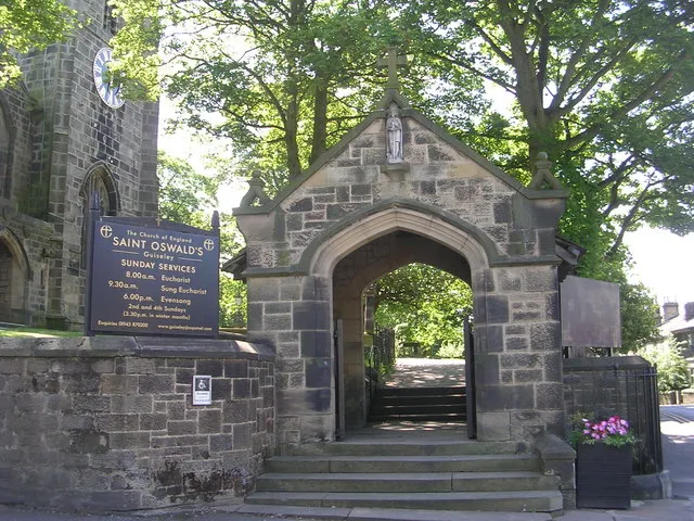 Photograph of the lych gate, St Oswald's Church, Guiseley. West Yorkshire, England