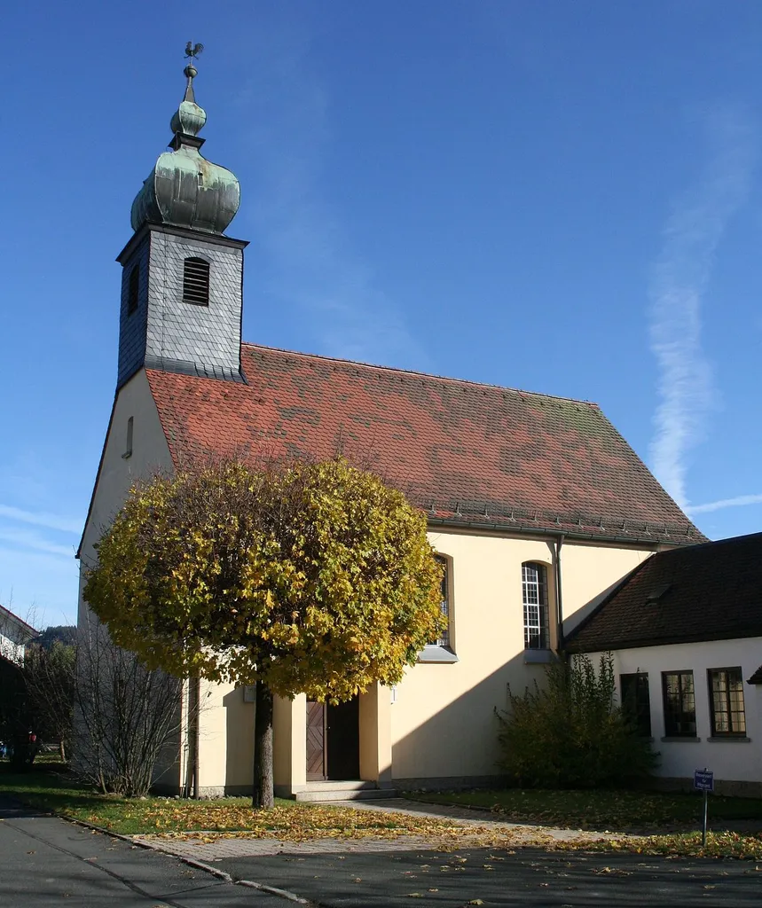 Evangelische Auferstehungskirche in Stockheim in Oberfranken (1954, Architekt Reinhard Claaßen)