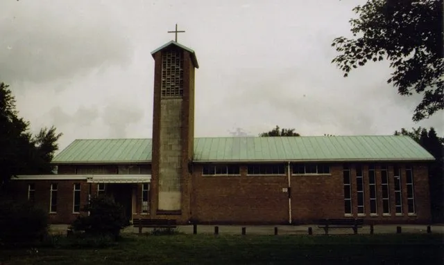 St Peter's parish church, Lockerley Crescent, Maybush, Southampton, seen from the south