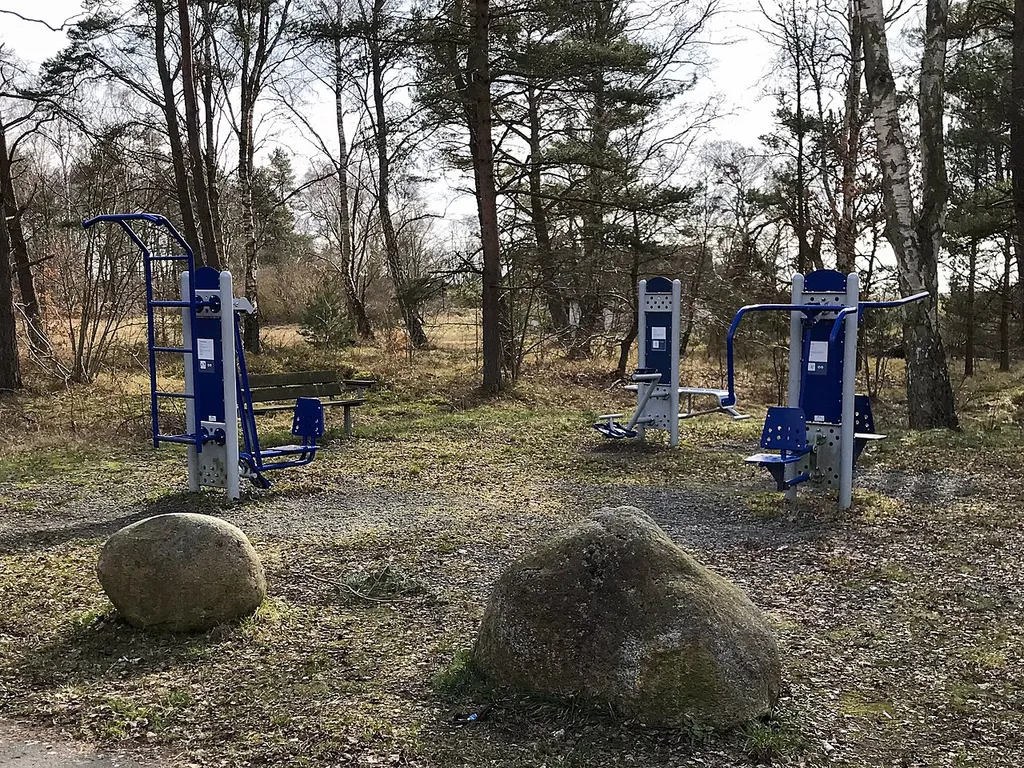 Nybrostrands utegym i mars 2024.