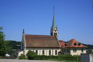 St. Agatha catholic church with roman-catholic rectory