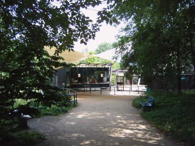 Eingang des Tierparks Cottbus, Land Brandenburg, Deutschland