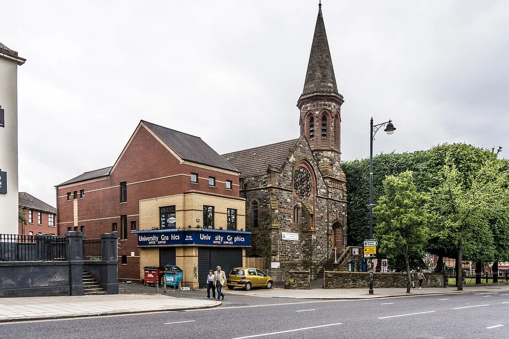 I was amazed by the number of ‘places of worship’ in Belfast. The Moravian Church is a Protestant denomination. This church's nickname comes from the original exiles who came to Saxony in 1722 from Moravia to escape persecution, but its religious heritage began in 1457 in Kunvald, Bohemia, today part of the Czech Republic, an autonomous kingdom within the Holy Roman Empire. The Moravian Church places a high premium on Christian unity, personal piety, missions, and music. The church's emblem is the Lamb of God with the flag of victory, surrounded by the Latin inscription: Vicit agnus noster, eum sequamur, or in English: "Our Lamb has conquered, let us follow Him". The Irish District of the Moravian Church is part of the Moravian Unity Province known as Great Britain the Ireland. There are approximately 320 members of the Moravian Church on the island of Ireland and they attend one of four congregations in Co Antrim and one in Co Down. In addition there is a fellowship in Dublin that meets twice a year. Representatives of the five congregations meet twice a year for an Irish District Conference, where various matters are discussed.