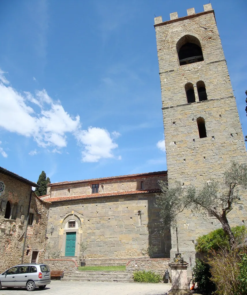 View of Madonna della Salute and San Nicolao church on Piazza Pretorio in Buggiano