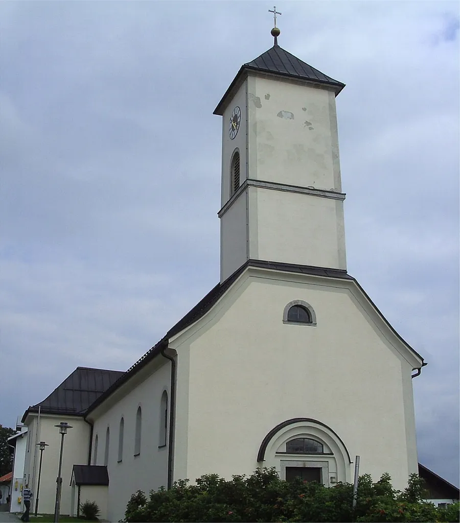 Mauth (Lower Bavaria), view of St Leopold Parish Church from west.