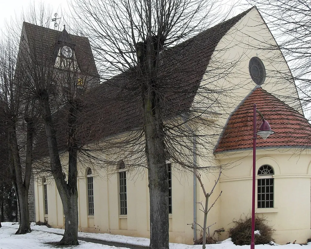 Südostseite der Kirche St. Mauritius in Bornstedt, Gemeinde Hohe Börde, Landkreis Börde, Deutschland