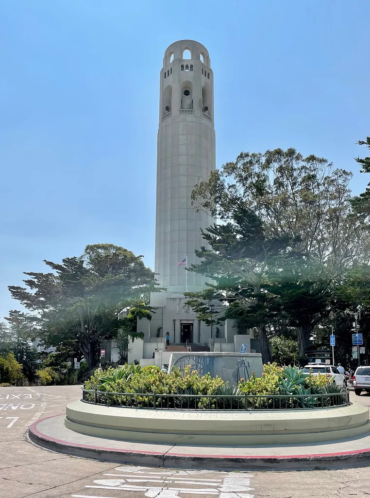 View of Coit Tower in August 2021. Photo by Chris6d.