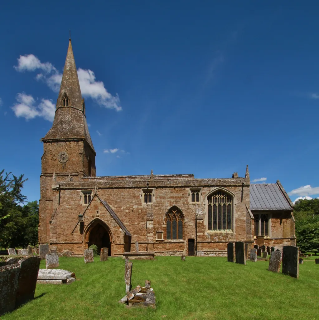 Parish church of St Mary the Virgin, Broughton, Oxfordshire, seen from the south