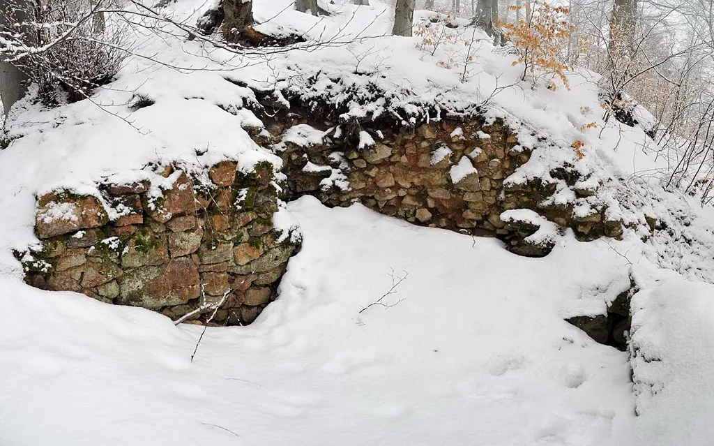 Remains of a tower of the Castle Tannenstein near Dannenfels in Rhineland-Palatinate.