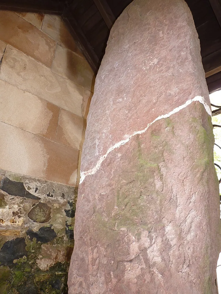 Pictish (Celtic) cross slab outside the church