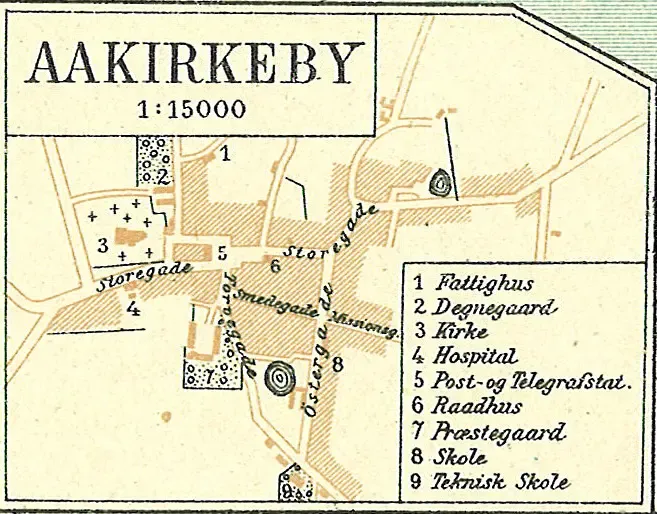 Map of Bornholm in Denmark
