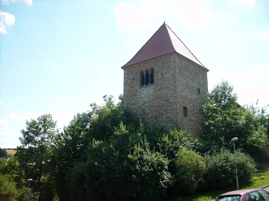 Bell tower in Hartmannsdorf near Eisenberg (district of Saale-Holzland-Kreis, Thuringia)