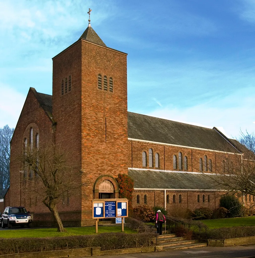 Parish church of SS Faith and Laurence, Harborne, Birmingham, England, seen from the west