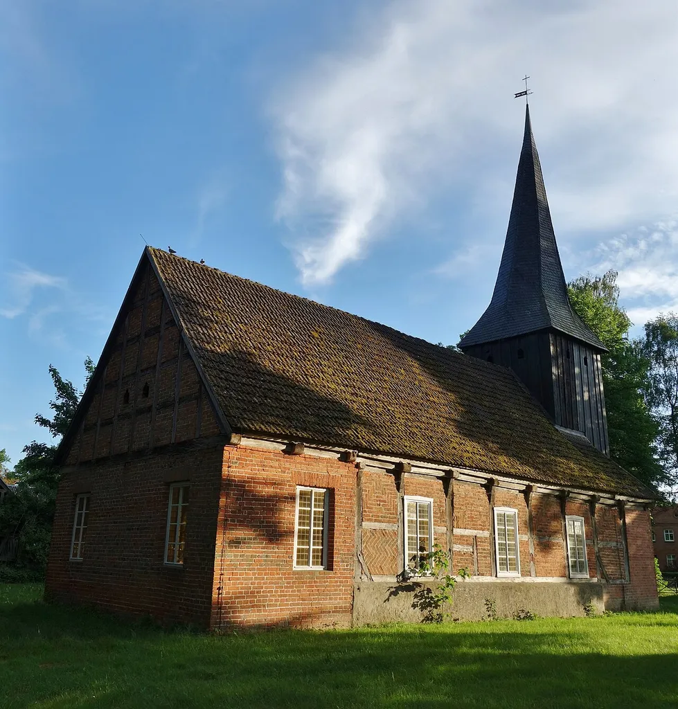 North-eastern view of the church in Bresch , Pirow municipality , Prignitz district, Brandenburg state, Germany.