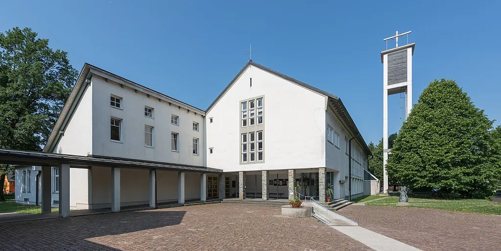 Roman Catholic parish church Sacred Heart of Jesus on the Afritsch-Street #76 in Welzenegg, 10th district "Sankt Peter", statutary city Klagenfurt on the Lake Woerth, Carinthia, Austria, EU